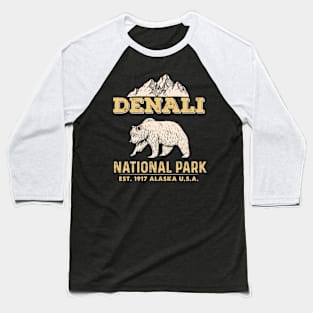 Mt Mount Denali National Park Alaska Bear Baseball T-Shirt
